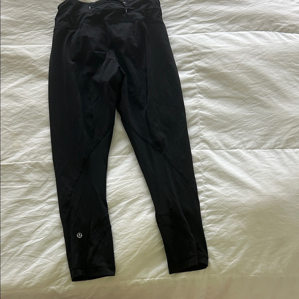 lululemon athletica Black Cropped Performance Leggings